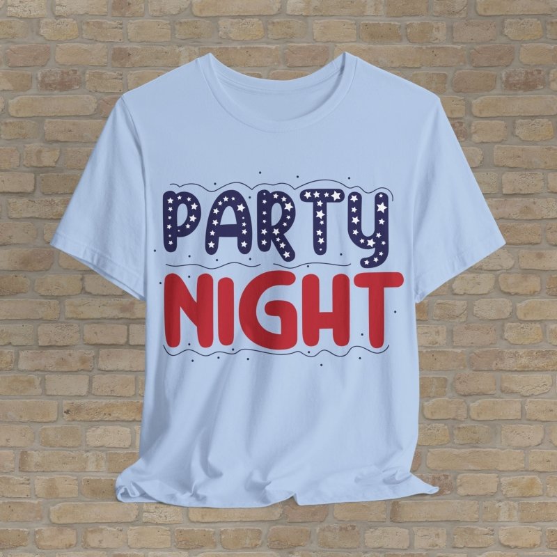 Text Only T-Shirts All - American Party Night Tee - Vibrant Styles