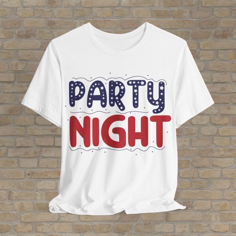 Text Only T-Shirts All - American Party Night Tee - Vibrant Styles