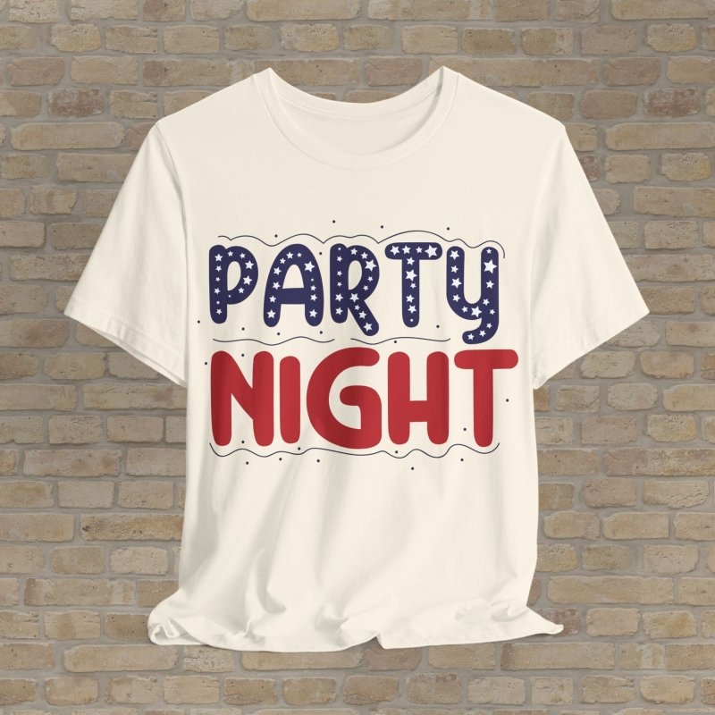Text Only T-Shirts All - American Party Night Tee - Vibrant Styles
