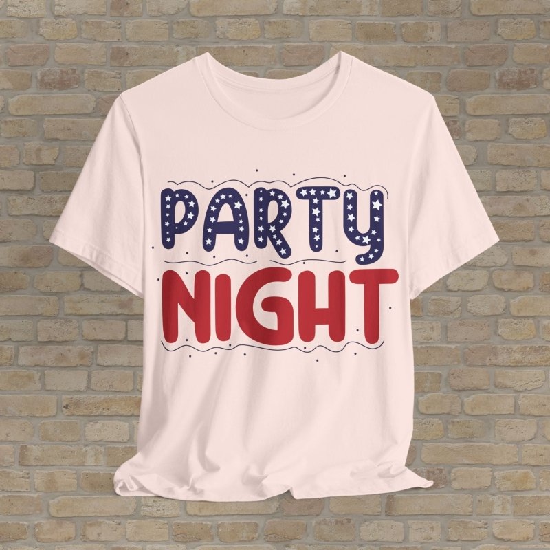Text Only T-Shirts All - American Party Night Tee - Vibrant Styles