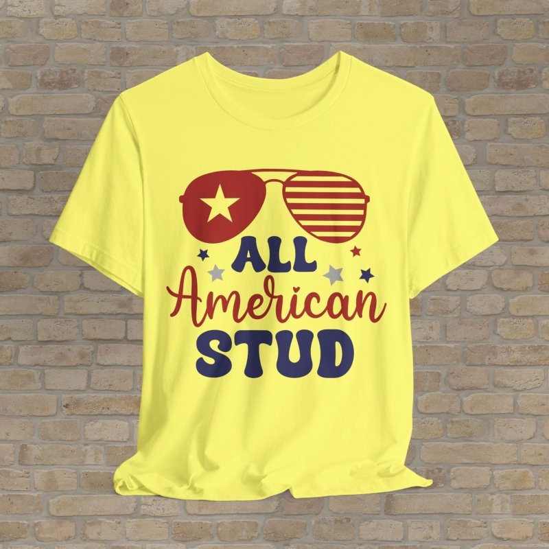 Graphic & Text T-Shirts All - American Stud Tee - Vibrant Styles
