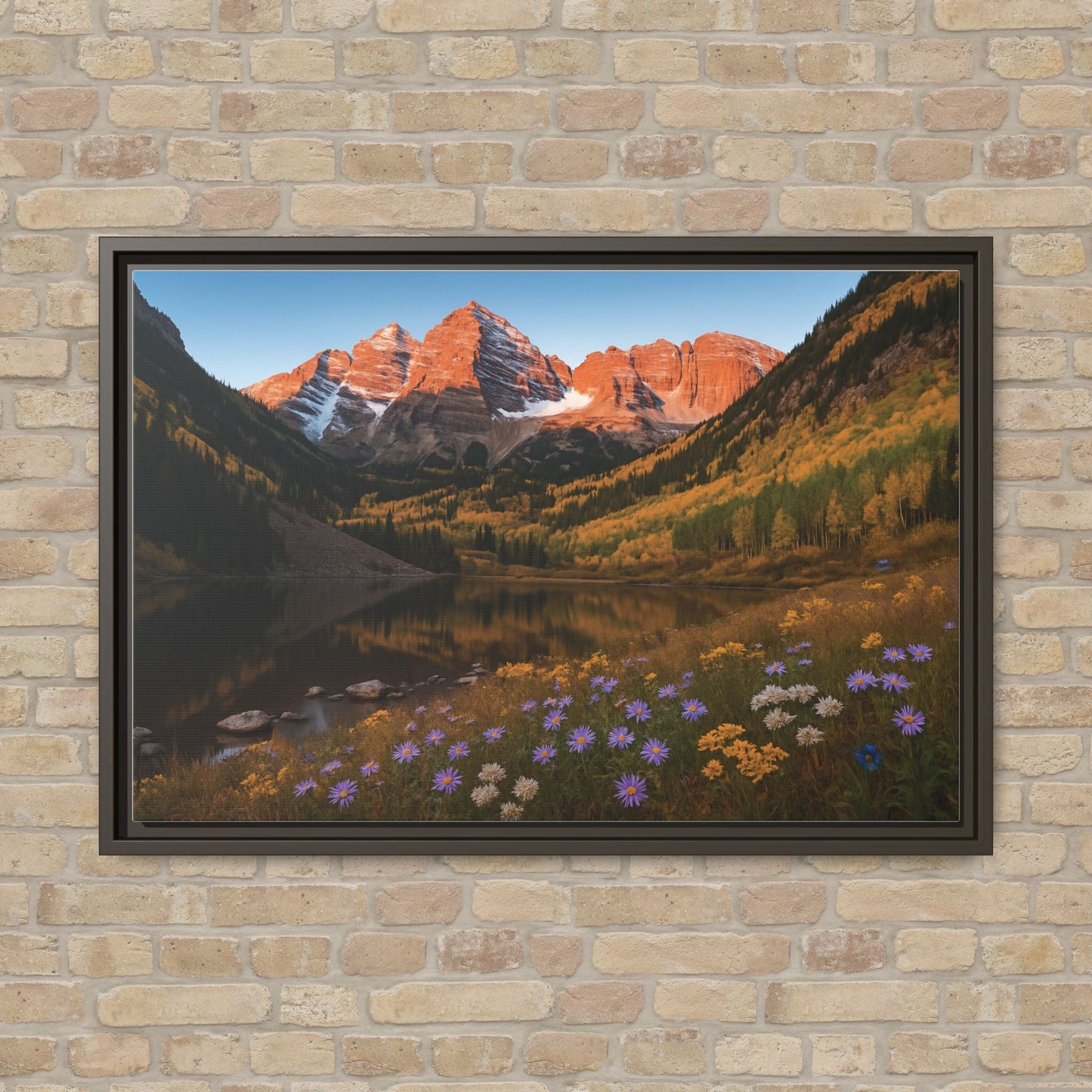 Canvas Alpenglow in Aspen Valley Matte Canvas, Pinewood Framed - Vibrant Styles