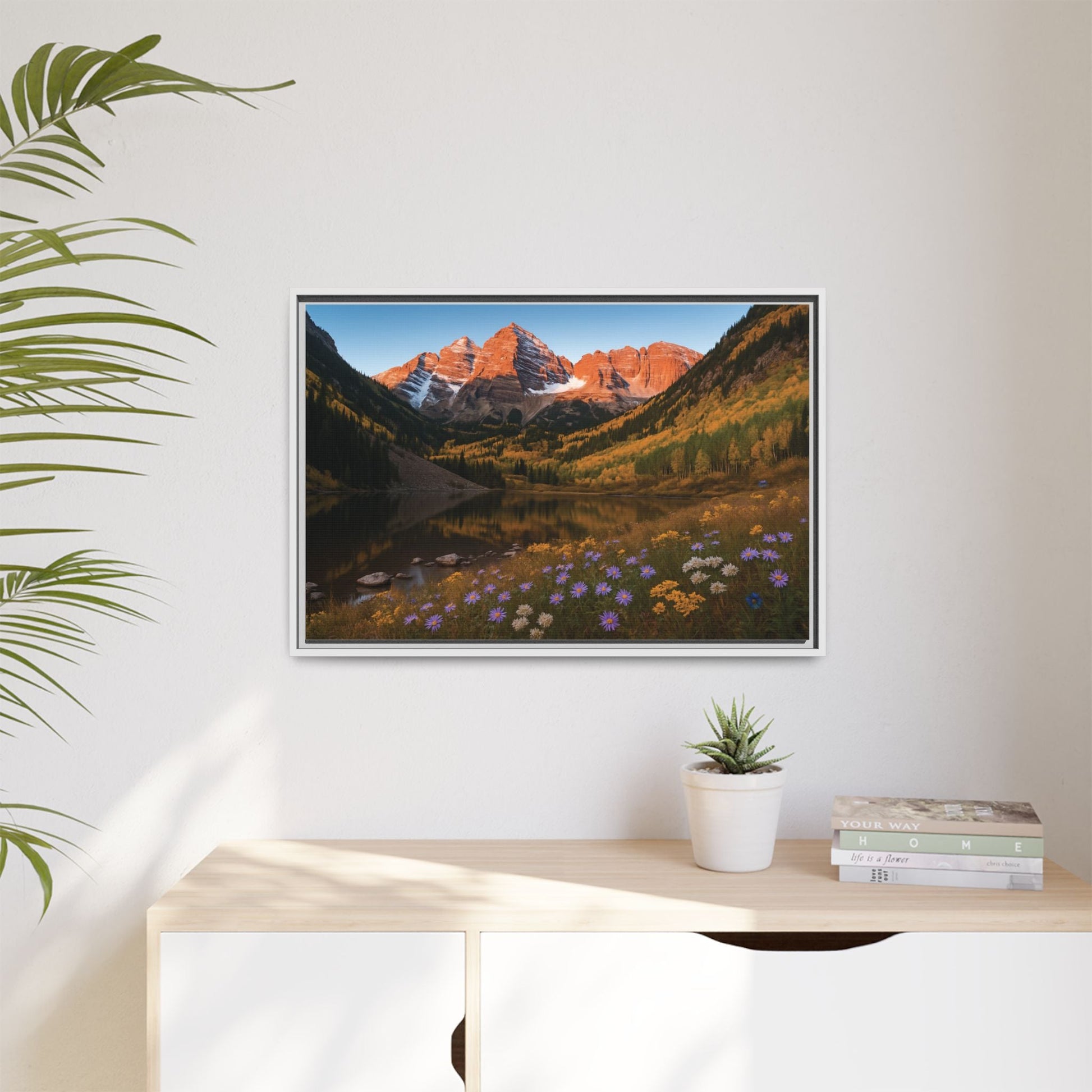 Canvas Alpenglow in Aspen Valley Matte Canvas, Pinewood Framed - Vibrant Styles