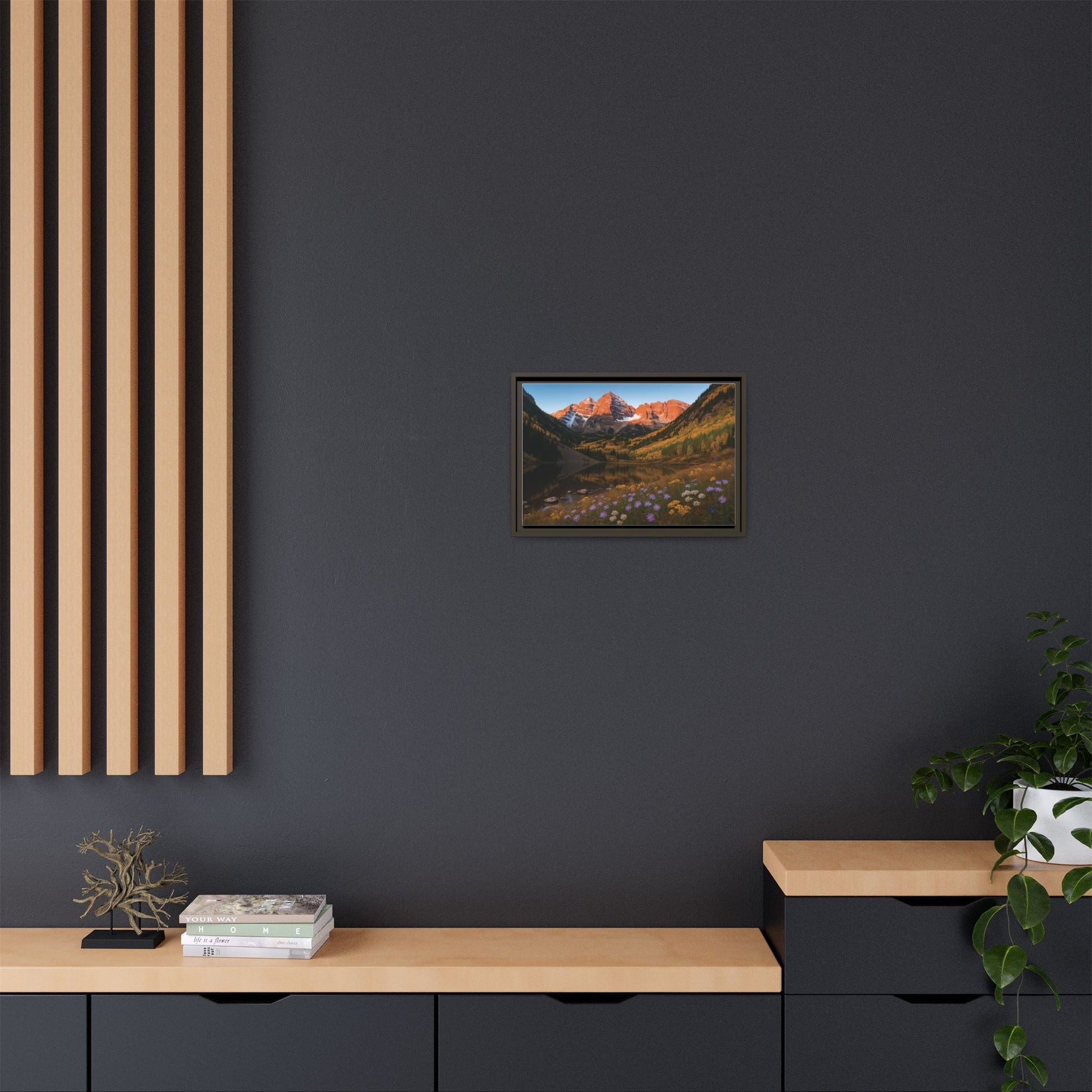 Canvas Alpenglow in Aspen Valley Matte Canvas, Pinewood Framed - Vibrant Styles