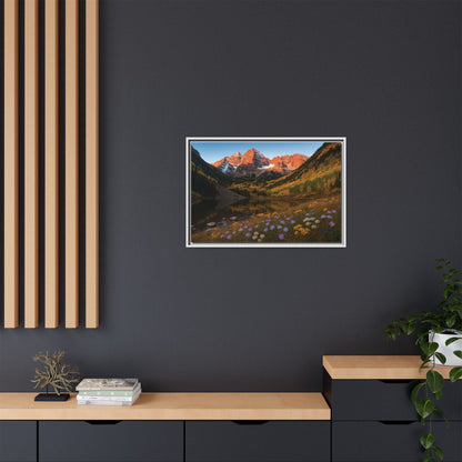 Canvas Alpenglow in Aspen Valley Matte Canvas, Pinewood Framed - Vibrant Styles