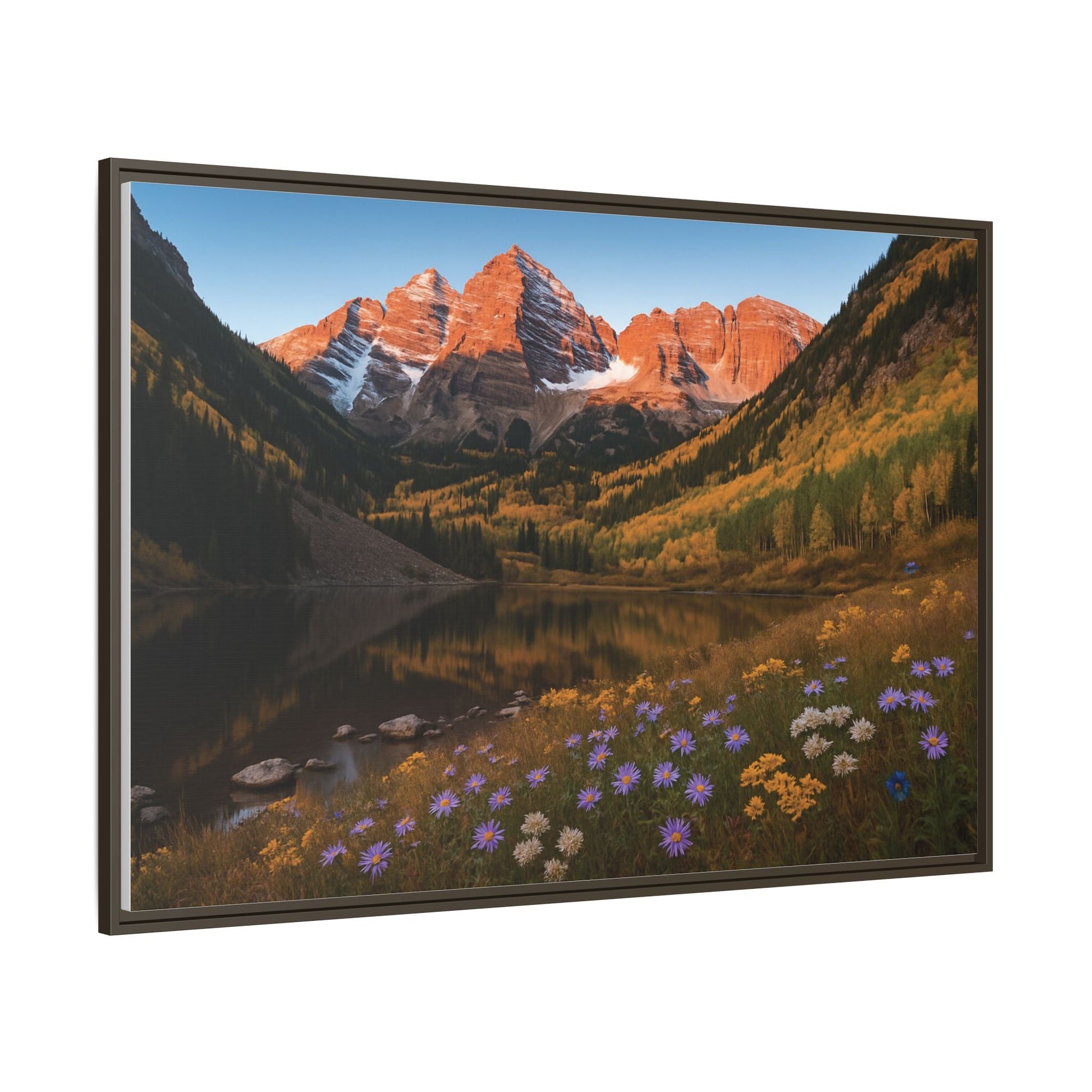 Canvas Alpenglow in Aspen Valley Matte Canvas, Pinewood Framed - Vibrant Styles