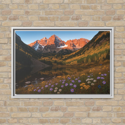 Canvas Alpenglow in Aspen Valley Matte Canvas, Pinewood Framed - Vibrant Styles