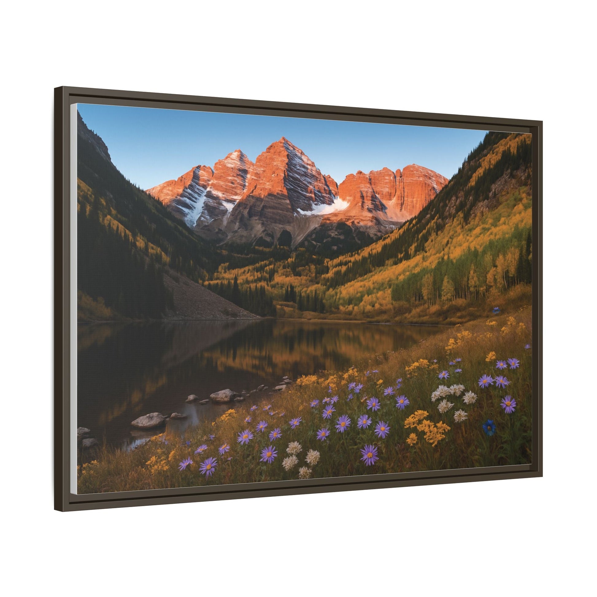 Canvas Alpenglow in Aspen Valley Matte Canvas, Pinewood Framed - Vibrant Styles