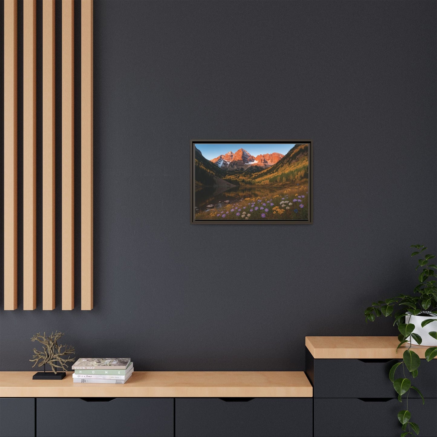 Canvas Alpenglow in Aspen Valley Matte Canvas, Pinewood Framed - Vibrant Styles