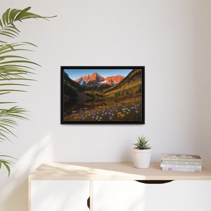 Canvas Alpenglow in Aspen Valley Matte Canvas, Pinewood Framed - Vibrant Styles