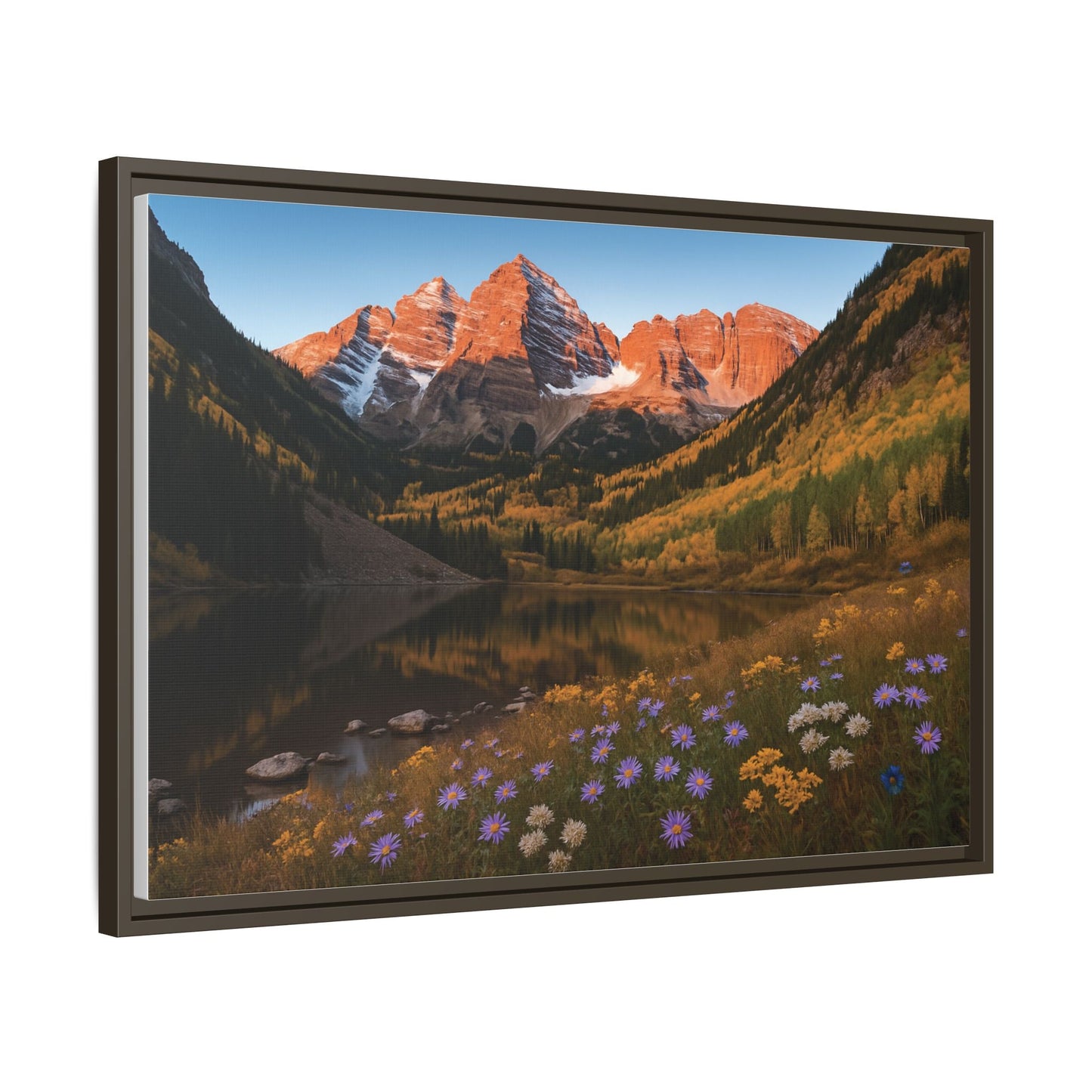 Canvas Alpenglow in Aspen Valley Matte Canvas, Pinewood Framed - Vibrant Styles