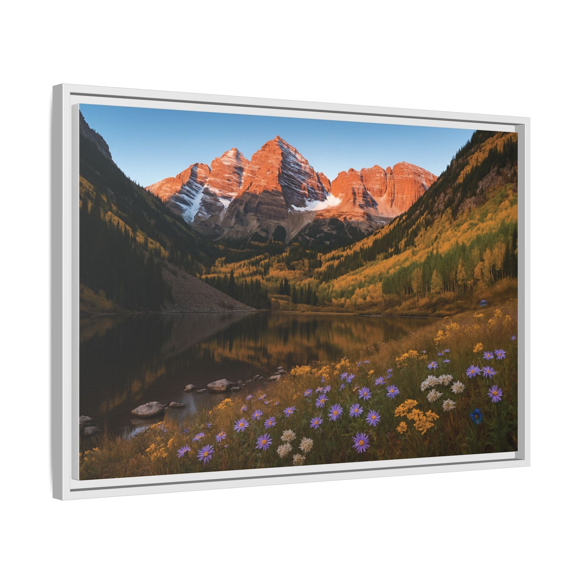 Canvas Alpenglow in Aspen Valley Matte Canvas, Pinewood Framed - Vibrant Styles