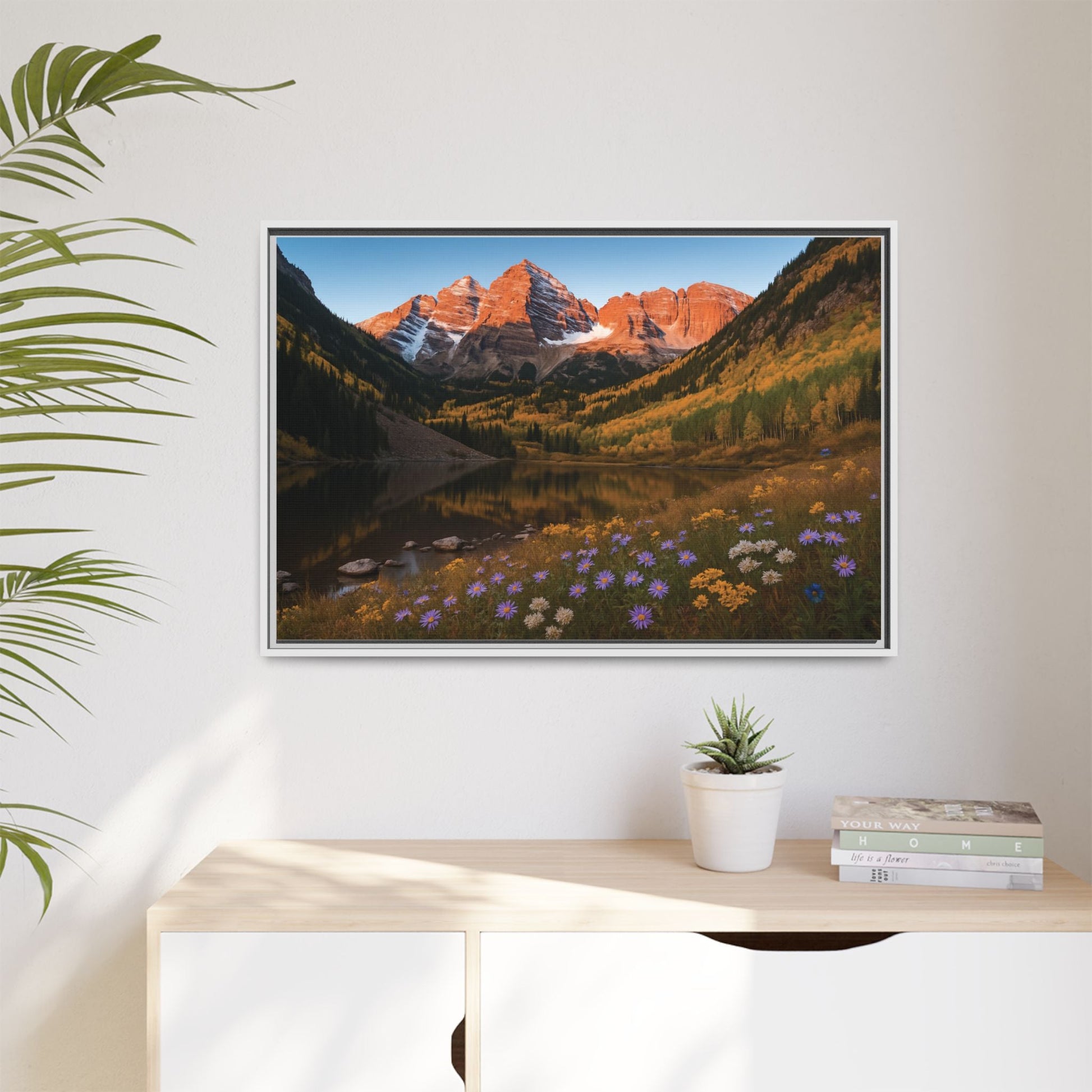 Canvas Alpenglow in Aspen Valley Matte Canvas, Pinewood Framed - Vibrant Styles