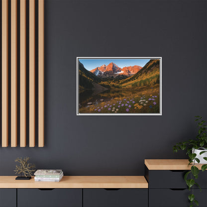 Canvas Alpenglow in Aspen Valley Matte Canvas, Pinewood Framed - Vibrant Styles