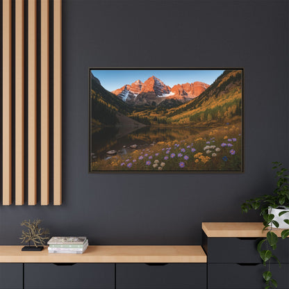 Canvas Alpenglow in Aspen Valley Matte Canvas, Pinewood Framed - Vibrant Styles