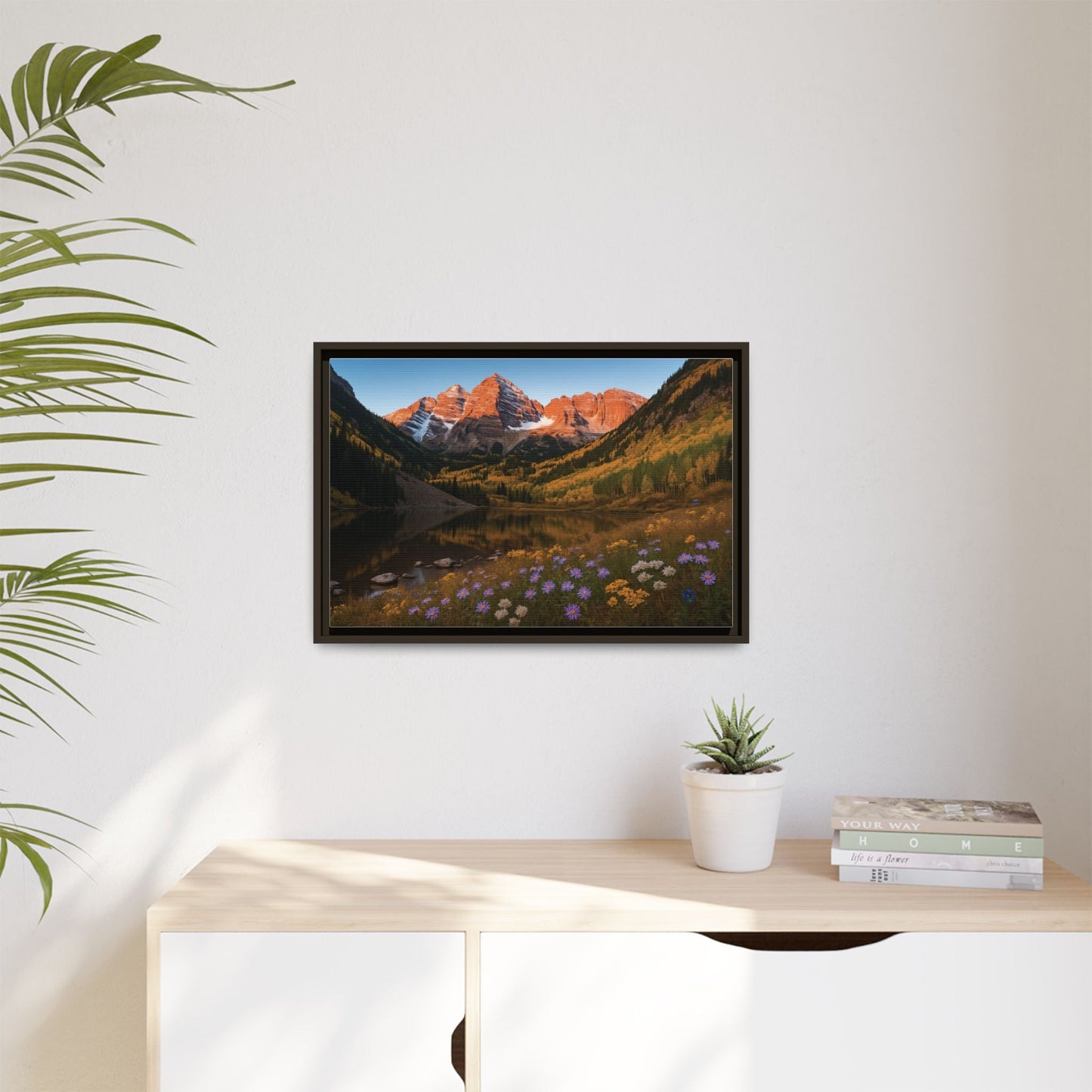 Canvas Alpenglow in Aspen Valley Matte Canvas, Pinewood Framed - Vibrant Styles