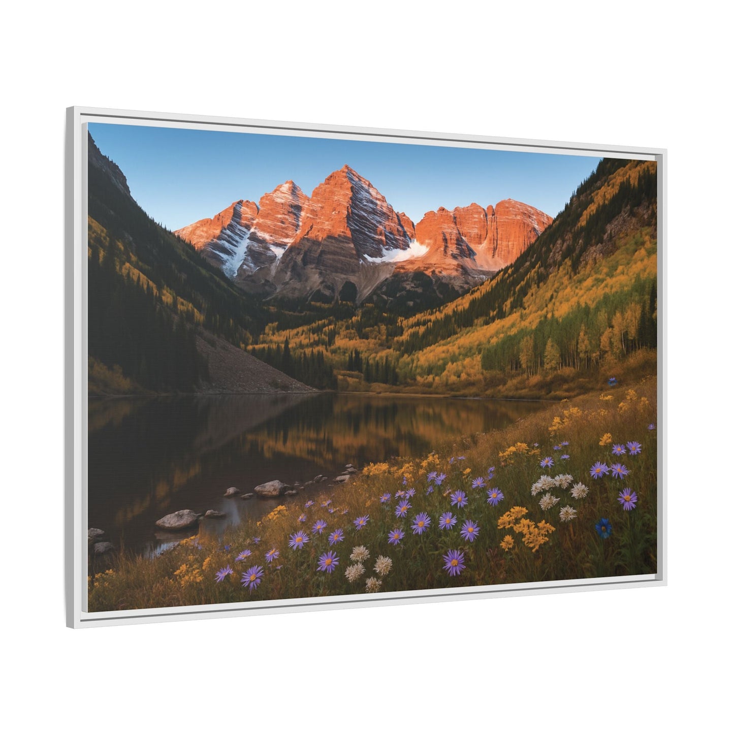 Canvas Alpenglow in Aspen Valley Matte Canvas, Pinewood Framed - Vibrant Styles