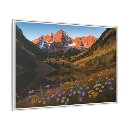 Canvas Alpenglow in Aspen Valley Matte Canvas, Pinewood Framed - Vibrant Styles