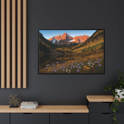 Canvas Alpenglow in Aspen Valley Matte Canvas, Pinewood Framed - Vibrant Styles