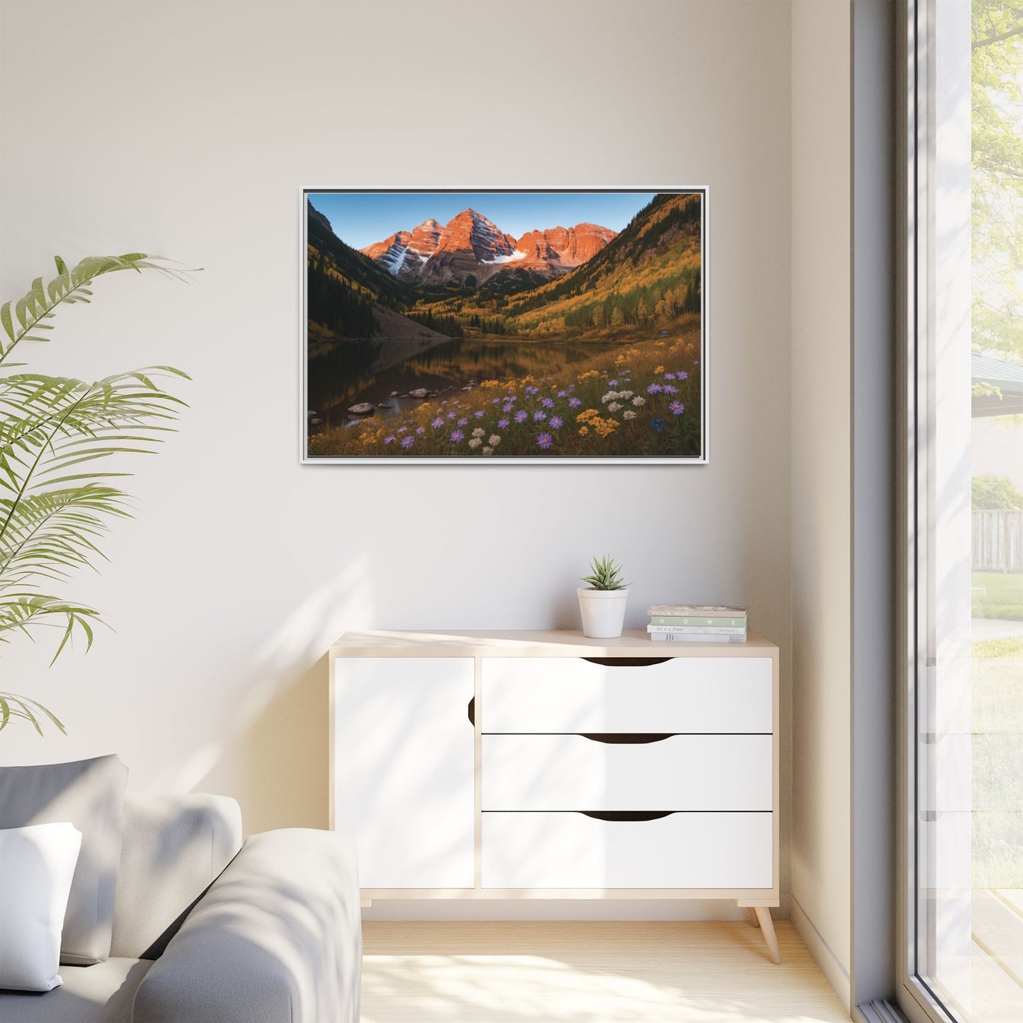 Canvas Alpenglow in Aspen Valley Matte Canvas, Pinewood Framed - Vibrant Styles
