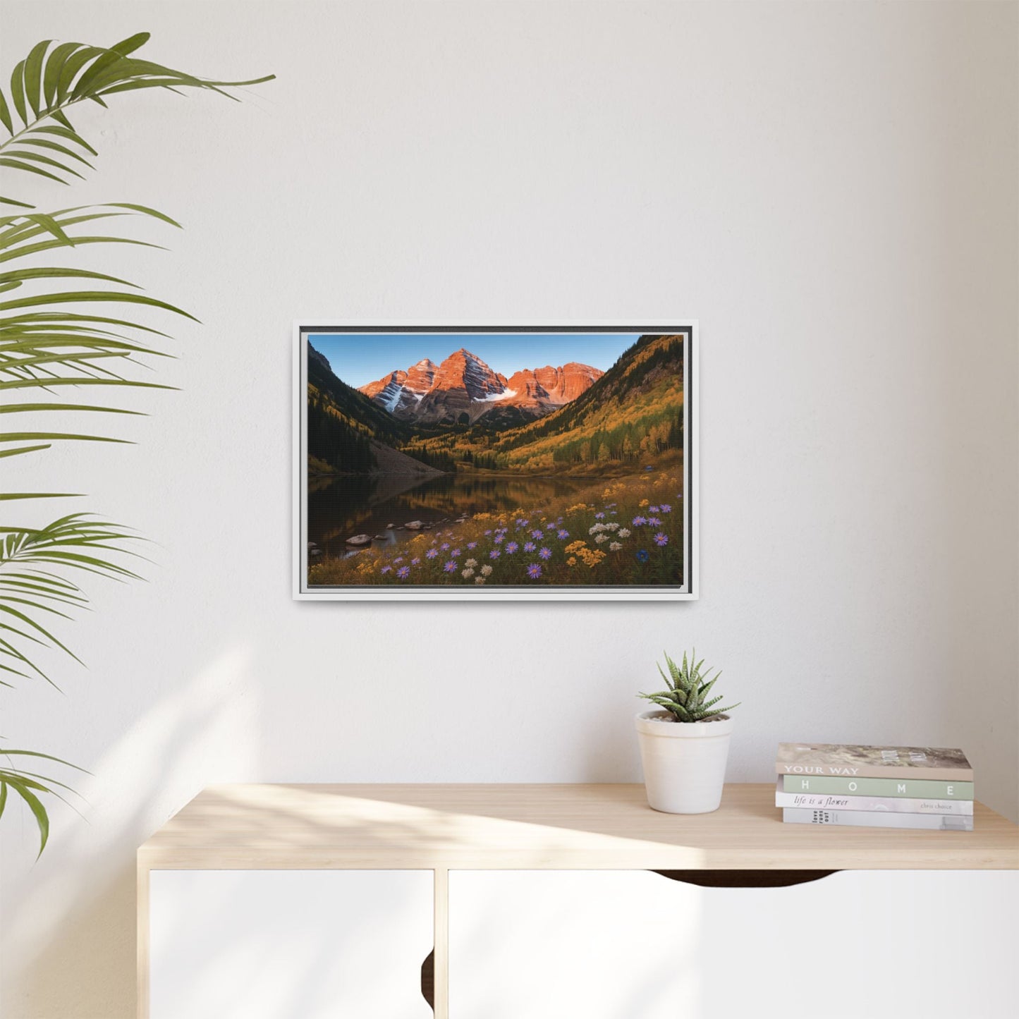 Canvas Alpenglow in Aspen Valley Matte Canvas, Pinewood Framed - Vibrant Styles