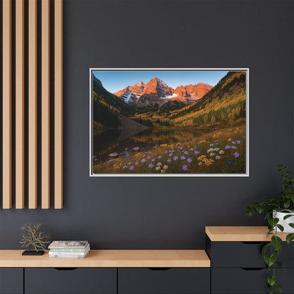Canvas Alpenglow in Aspen Valley Matte Canvas, Pinewood Framed - Vibrant Styles