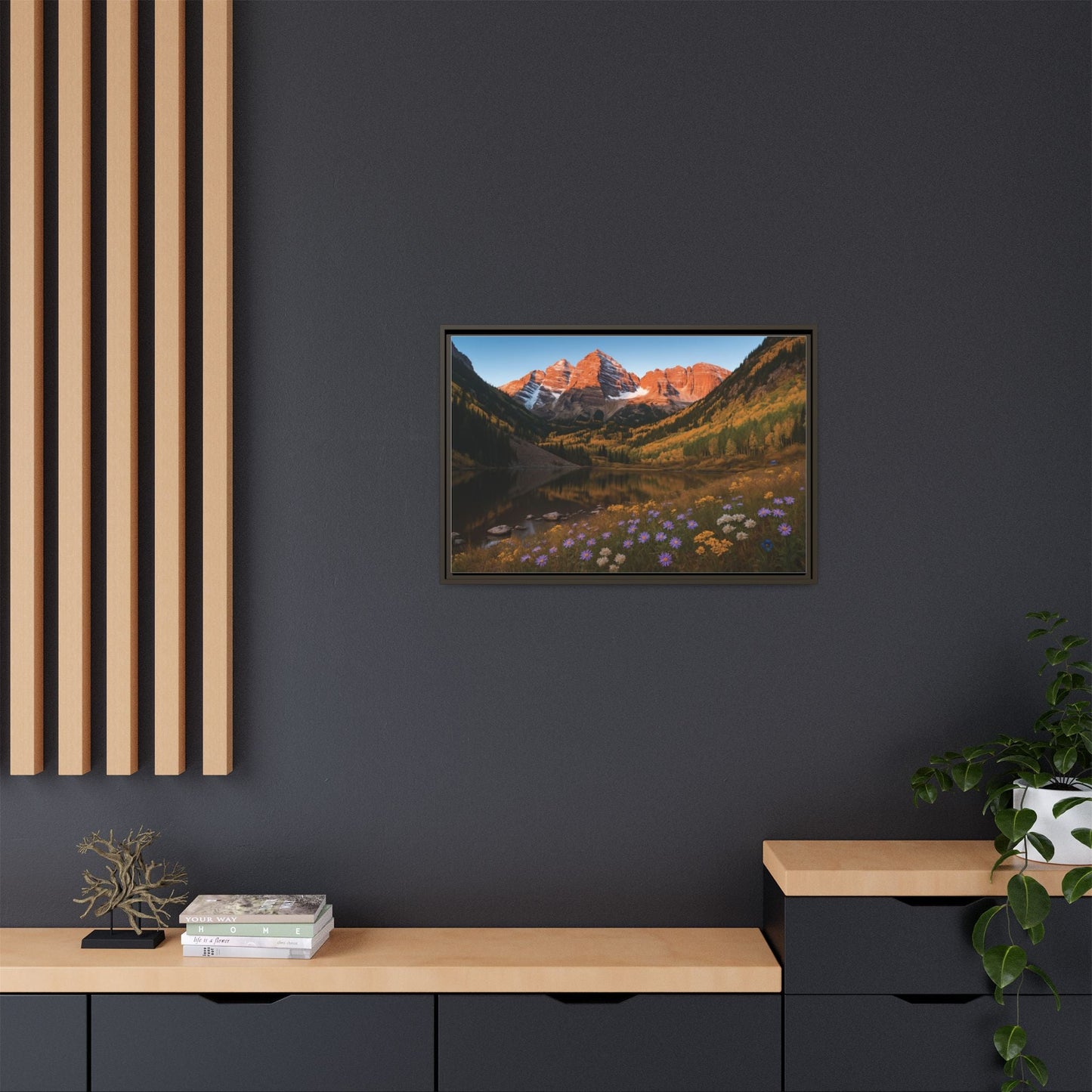 Canvas Alpenglow in Aspen Valley Matte Canvas, Pinewood Framed - Vibrant Styles