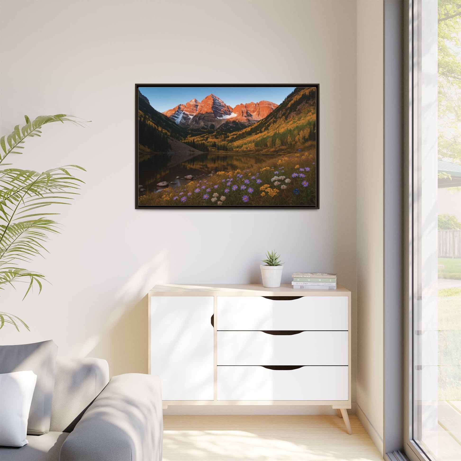 Canvas Alpenglow in Aspen Valley Matte Canvas, Pinewood Framed - Vibrant Styles