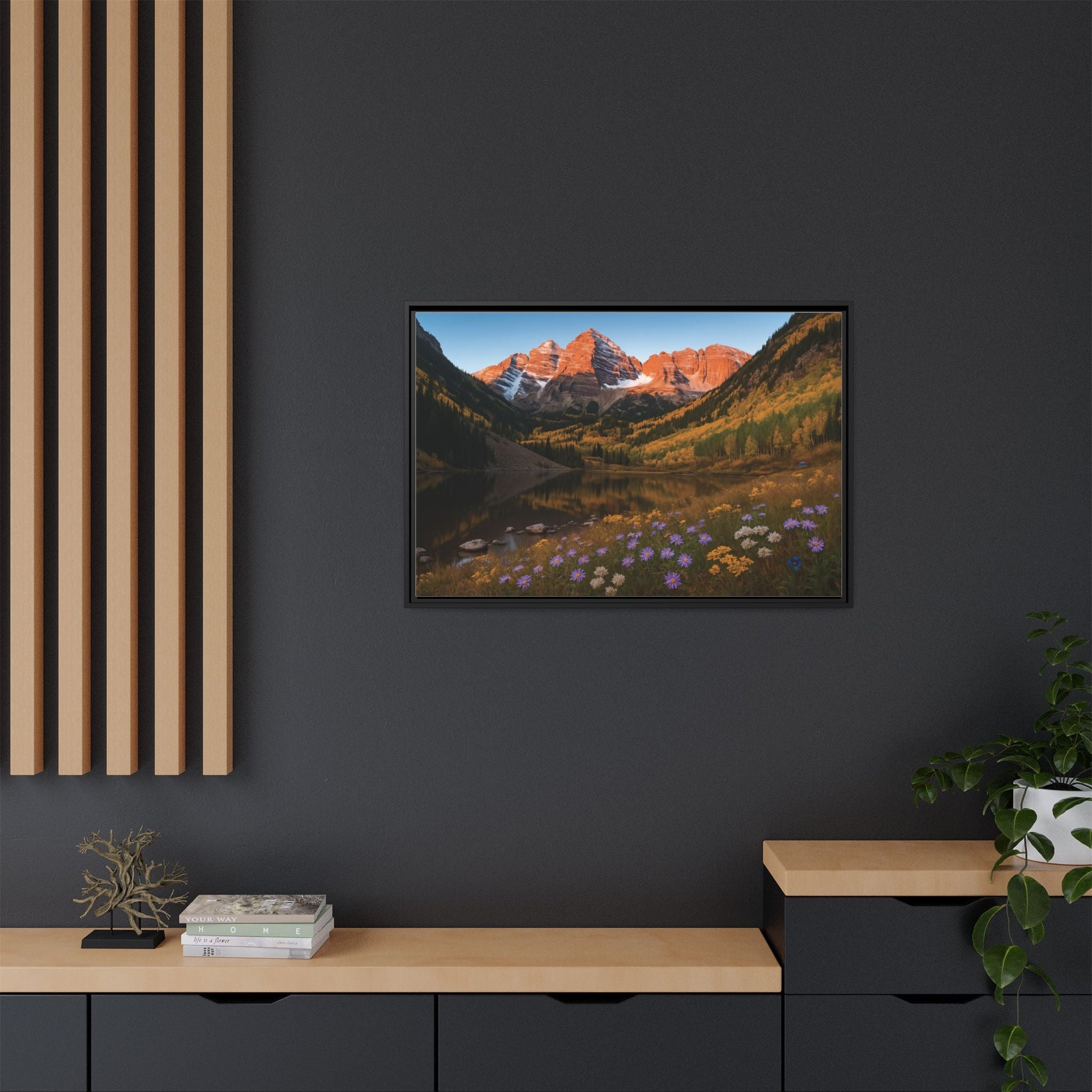 Canvas Alpenglow in Aspen Valley Matte Canvas, Pinewood Framed - Vibrant Styles