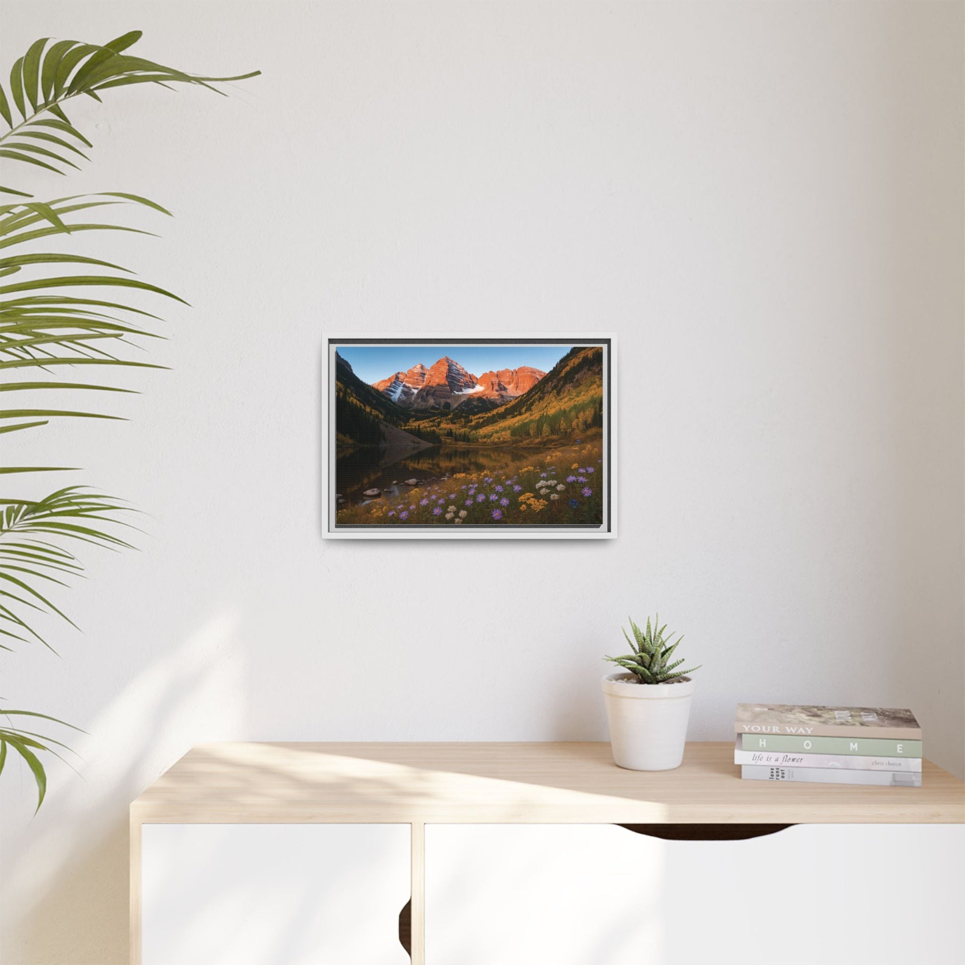 Canvas Alpenglow in Aspen Valley Matte Canvas, Pinewood Framed - Vibrant Styles