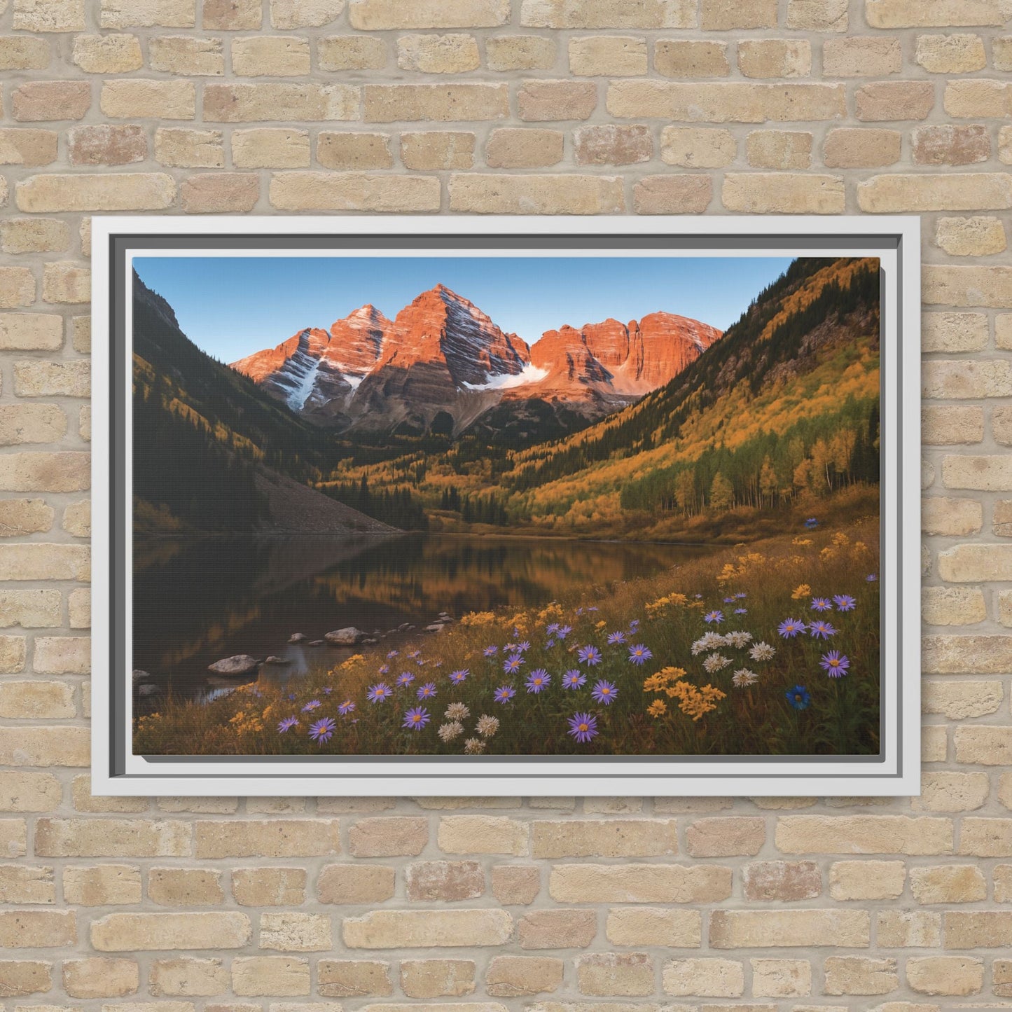 Canvas Alpenglow in Aspen Valley Matte Canvas, Pinewood Framed - Vibrant Styles
