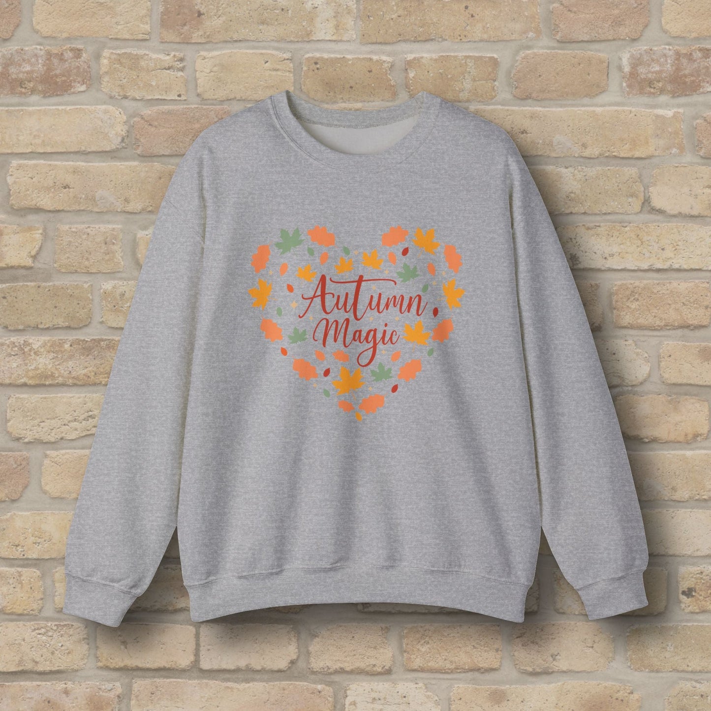 Graphic & Text Autumn Magic Heart Sweatshirt - Vibrant Styles
