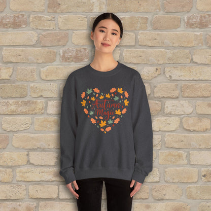 Graphic & Text Autumn Magic Heart Sweatshirt - Vibrant Styles