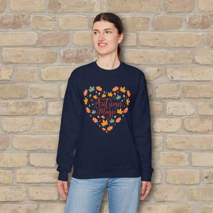 Graphic & Text Autumn Magic Heart Sweatshirt - Vibrant Styles