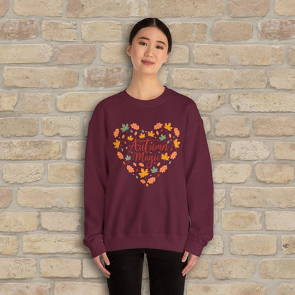 Graphic & Text Autumn Magic Heart Sweatshirt - Vibrant Styles