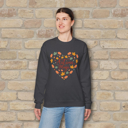 Graphic & Text Autumn Magic Heart Sweatshirt - Vibrant Styles