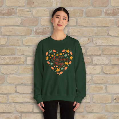 Graphic & Text Autumn Magic Heart Sweatshirt - Vibrant Styles