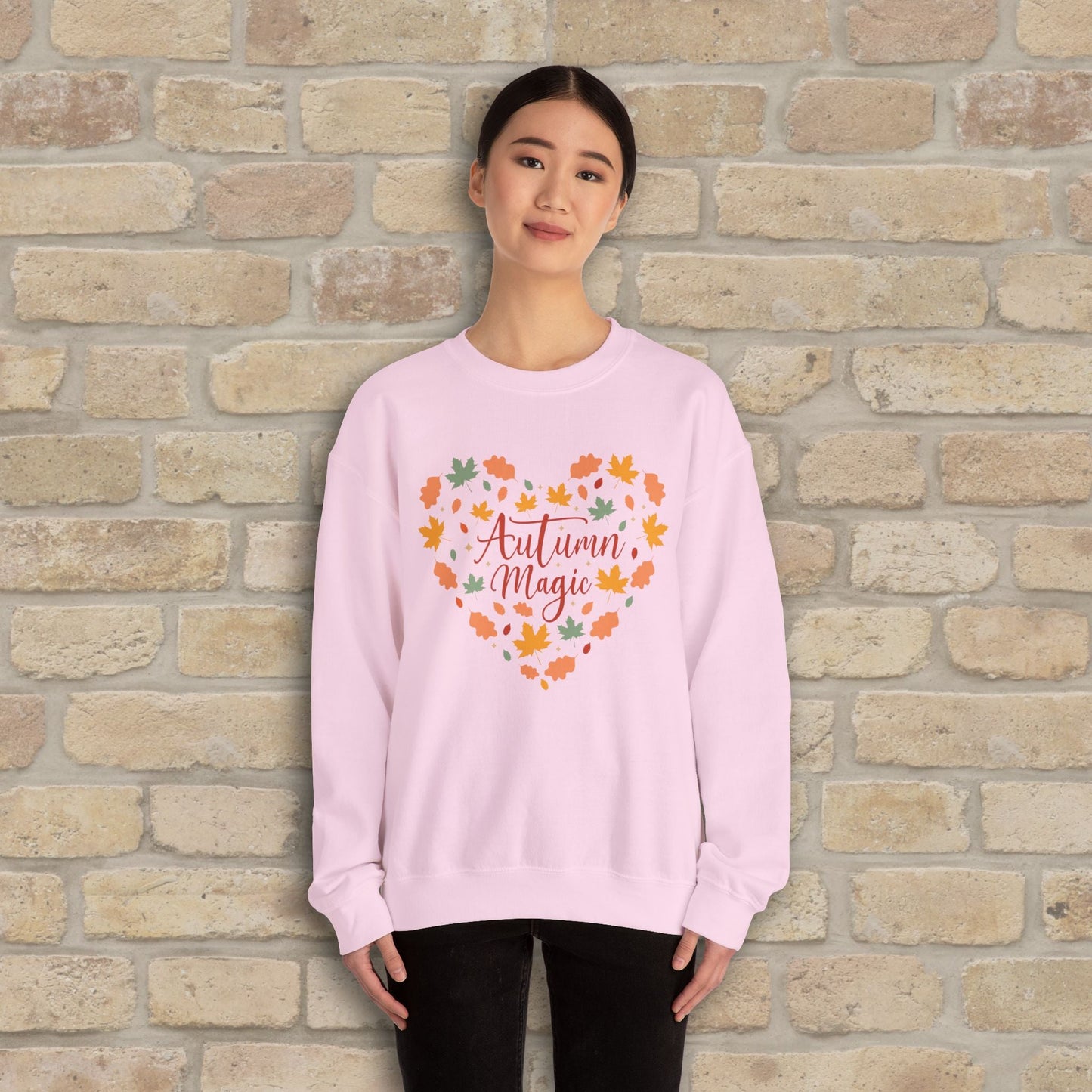 Graphic & Text Autumn Magic Heart Sweatshirt - Vibrant Styles