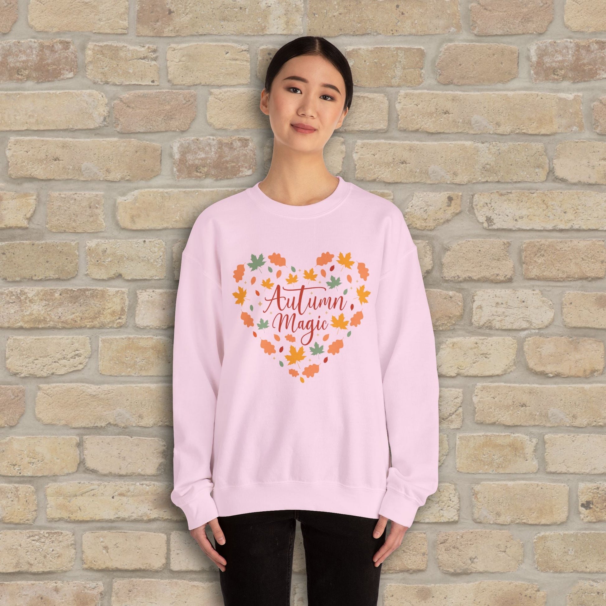 Graphic & Text Autumn Magic Heart Sweatshirt - Vibrant Styles
