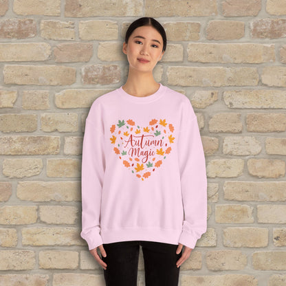 Graphic & Text Autumn Magic Heart Sweatshirt - Vibrant Styles