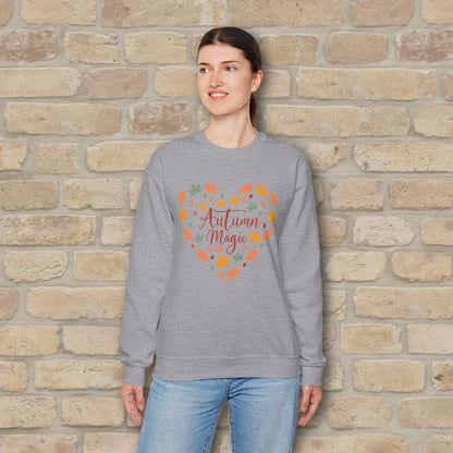 Graphic & Text Autumn Magic Heart Sweatshirt - Vibrant Styles