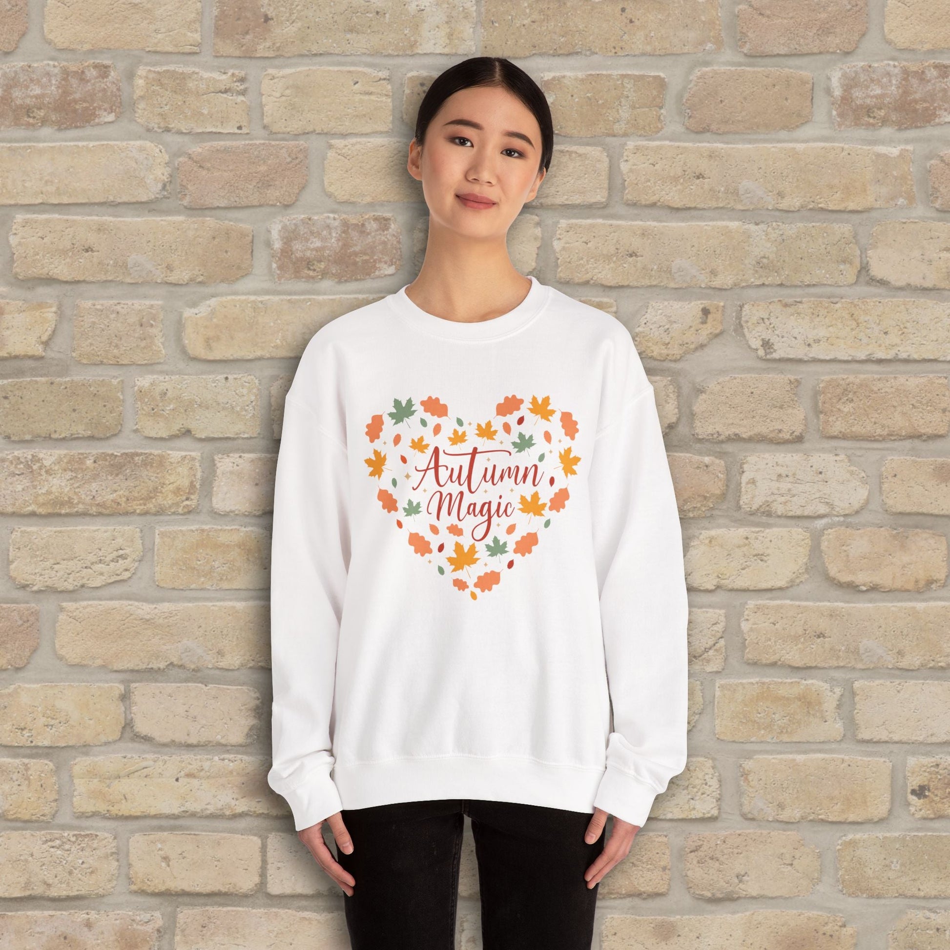 Graphic & Text Autumn Magic Heart Sweatshirt - Vibrant Styles