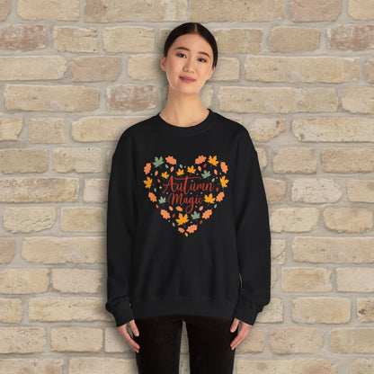 Graphic & Text Autumn Magic Heart Sweatshirt - Vibrant Styles