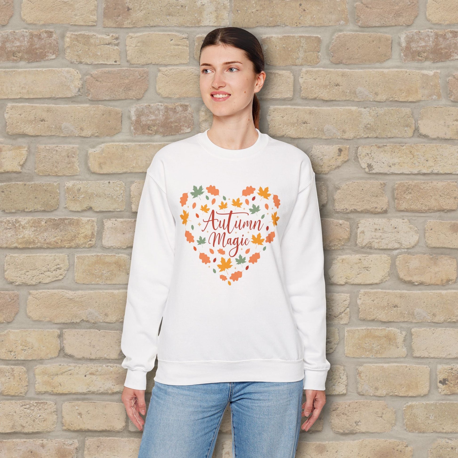 Graphic & Text Autumn Magic Heart Sweatshirt - Vibrant Styles
