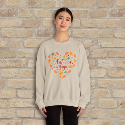 Graphic & Text Autumn Magic Heart Sweatshirt - Vibrant Styles