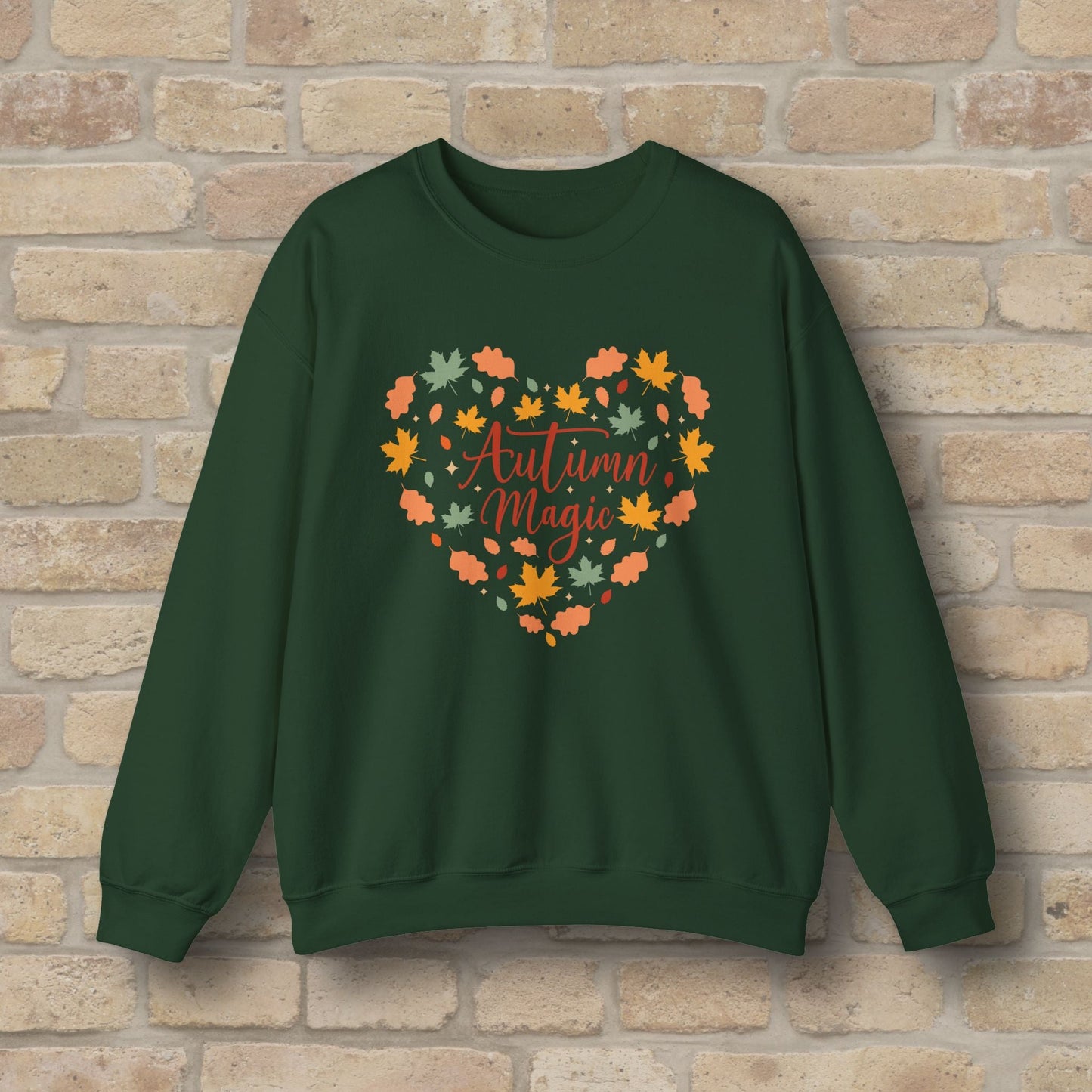 Graphic & Text Autumn Magic Heart Sweatshirt - Vibrant Styles