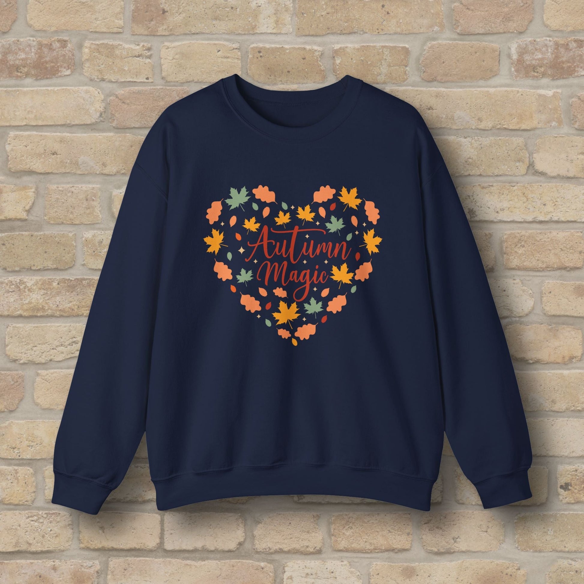 Graphic & Text Autumn Magic Heart Sweatshirt - Vibrant Styles
