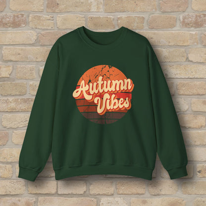 Graphic & Text Autumn Sunset Vibes Sweatshirt - Vibrant Styles