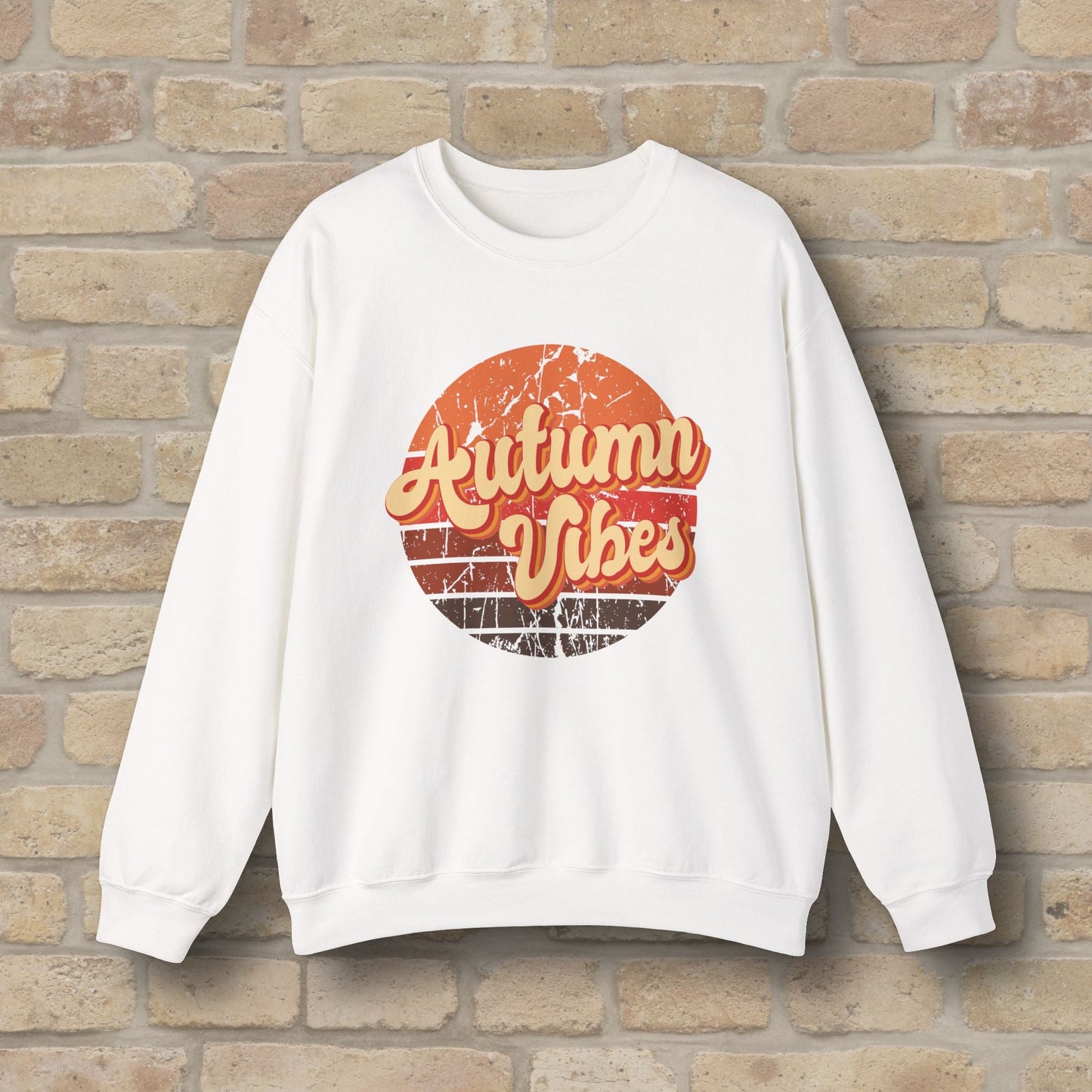 Graphic & Text Autumn Sunset Vibes Sweatshirt - Vibrant Styles