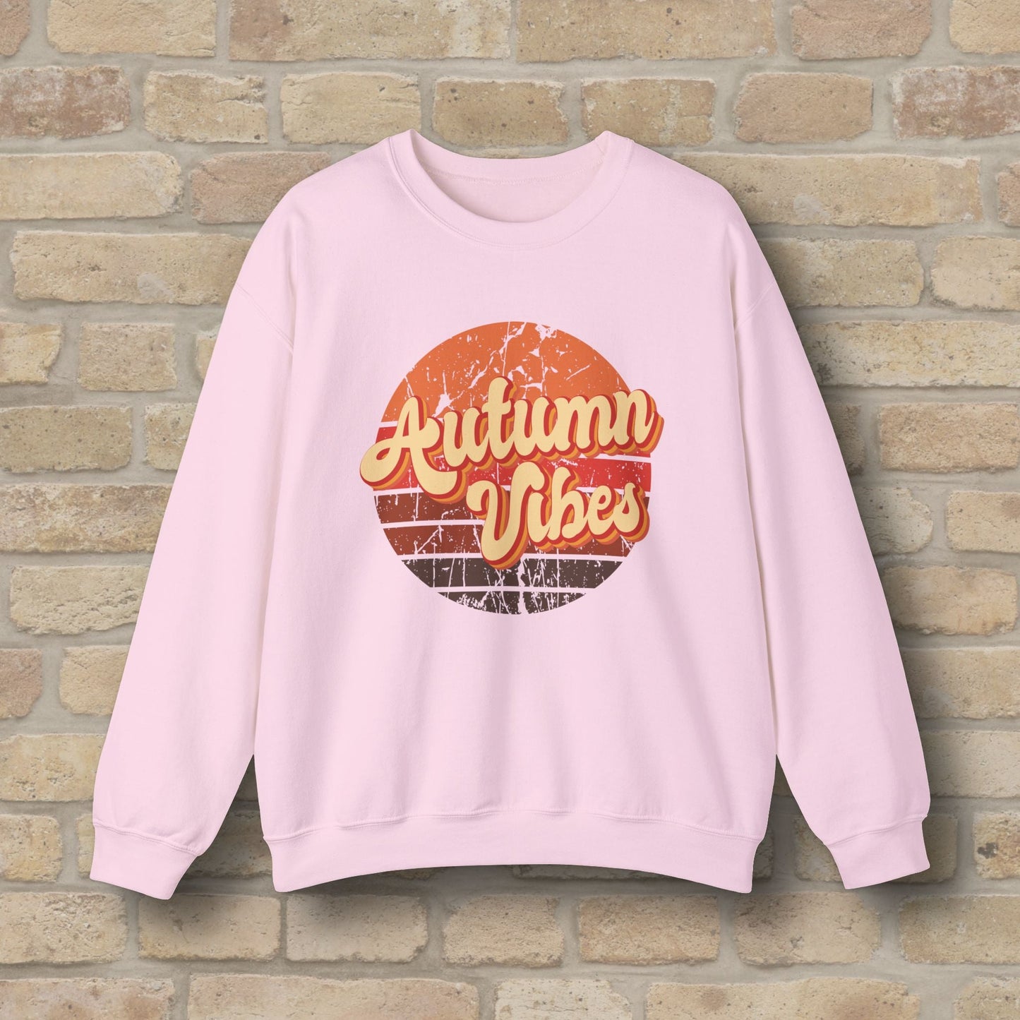 Graphic & Text Autumn Sunset Vibes Sweatshirt - Vibrant Styles